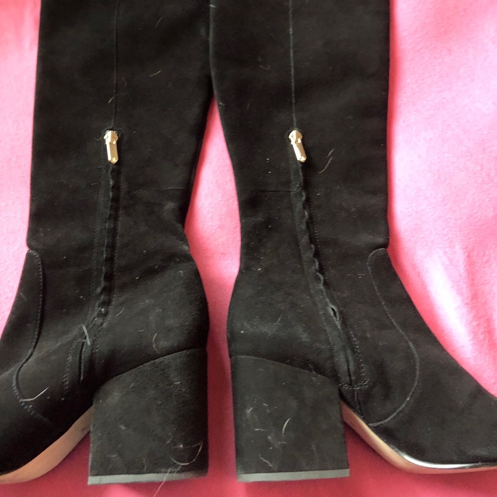 Sam Edelman black sued knee hig boots